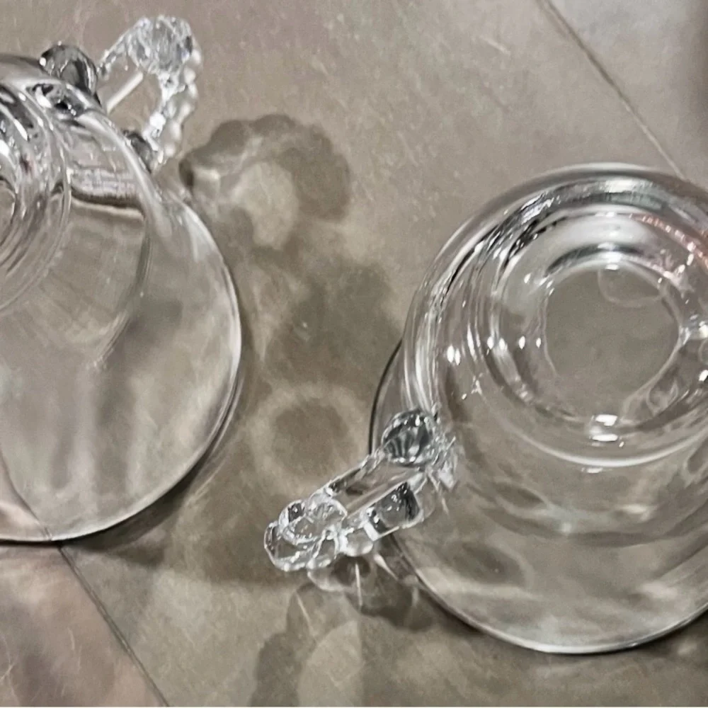 Elegant Vintage Imperial Glass Candlewick Open Sugar and Creamer Set
